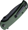 Sencut Pulsewave (S230323) 3.5" 9Cr18MoV Blackwashed Drop Point Plain Blade, Green Canvas Micarta Handle