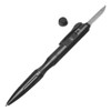 Boker Plus OTF Pen Knife 06EX600, 1.57" Satin D2 Drop Point Plain Blade, Black Aluminum Body