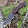 Winkler Knives Woodsman Maple (WK027) 4.25" 80CrV2 Black Drop Point Plain Blade, Maple Wood Handle, Brown Leather Sheath with Belt Clip