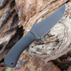 Winkler Knives Belt Knife (WK007) 4.5" 80CrV2 Black Clip Point Plain Blade, Black Canvas Laminate Handle, Black Leather Sheath