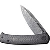 CIVIVI Knives Caetus (C21025CDS1) 3.48" Damascus Spear Point Plain Blade, Black Twill Carbon Fiber Handle