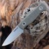 Boker Solingen Vigtig & Wild - 3.35" Stonewash CPM-MagnaCut Drop Point Plain Blade, Green Micarta Handle