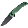 Sencut Serene (S21022B5) 3.48" D2 Black Drop Point Plain Blade, Green Aluminum Handle