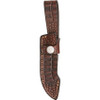 Brown leather embossed sheath with belt carry for Boker 02BA736H Nicker