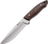 Boker Arbolita Venador (02BA313G) - 5.51" Satin Bohler N695 Drop Point Plain Blade, Ebony Wood Handle, Brown Leather Sheath