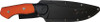 Begg Knives Alligator (BG049) 6.25" 14C28N Satin Drop Point Plain Blade, Black and Orange G-10 Handle, Black Kydex Sheath