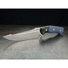 Begg Knives Alligator (BG051) 6.25" 14C28N Satin Drop Point Plain Blade, Black and Blue G-10 Handle, Black Kydex Sheath