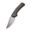 WE KNIFE Nefaris (WE22040D-4) 3.48" CPM 20CV Hand Rubbed Satin Clip Point Plain Blade, Tiger Stripe Pattern Flamed Titanium