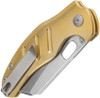 Kizer Sheepdog C101C (V4488BC2) 3.29" CPM-3V Stonewashed Sheepsfoot Plain Blade, Brass Handle, Button Lock