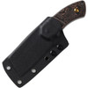 Kansept Knives (KG2030A7) 2.9" CPM-S35VN Stonewashed Cleaver Plain Blade, Copper Carbon Fiber Handle, Black Kydex Belt Sheath