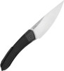 Kizer Momo (V4663C1) Flipper Knife - 4.17" Satin 154CM Drop Point Plain Blade, Black Aluminum Handle