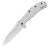 Kershaw Zing SS (1730SS) 3" 8Cr13MoV Drop Point Plain Blade, 410 Stainless Steel Beadblasted Handle