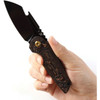 Kansept Knives Rafe (K2048A5) 2.6" CPM-S35VN Blackwashed Wharncliffe Plain Blade, Copper Carbon Fiber Handle