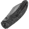 Kansept Nesstreet (K1039D1) 3.58" Damascus Drop Point Plain Blade, Black Shredded Carbon Fiber Handle