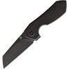 Kansept Knives Steller (K2021A2) 2.92" CPM-S35VN Blackwashed Reverse Tanto Plain Blade, Black Ti-Coated Titanium Handle