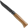 Opinel No.8 (OP002172) 3.28" Sandvik 12C27 Black Drop Point Plain Blade, Oak Wood Handle