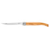 Opinel No.15 Effile (OP002608) 5.75" Stainless Steel Polished Straight Back Plain Blade, Olive Wood Handle