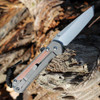 Chris Reeve Knives Large Sebenza 31 (L31-1230) - 3.61" Stonewash CPM MagnaCut Tanto Blade, Natural Canvas Micarta Inlays Handle