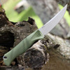 Benchmade Meatcrafter Fixed Blade 15505 - 4.01" Stonewash CPM-154 Trailing Point Plain Blade, Dark Olive Santoprene Handle