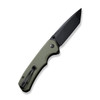 CIVIVI Knives Brazen (CIVC19059C2) 3.46" 14C28N Black Tanto Plain Blade, OD Green G-10 Handle