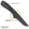 Outdoor Edge Razor VX1 A/O (OEVX130B) 3" Japanese 420J2 Black Drop Point Plain Replaceable Blade, Black Aluminum Handle