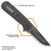 Outdoor Edge Razor VX3 (OEVX330A) 3" Japanese 420J2 Black Drop Point Plain Replaceable Blade, Black G-10 Handle