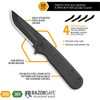 Outdoor Edge Razor VX3 (OEVX330A) 3" Japanese 420J2 Black Drop Point Plain Replaceable Blade, Black G-10 Handle