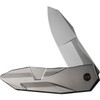 We Knife Solid (WE220282) 3.88" CPM-20CV Bead Blasted Spear Point Plain Blade, Bead Blasted 6AL4V Titanium Handle