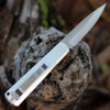 CobraTec Gideon Hidden Release Automatic (CTGHRSSB) - 3.0 Satin D2 Steel Drop Point Plain Blade, Silver Aluminum with Silver Bolster Handle