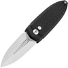 Bestech Ququ (BTKG57B1) 2.20 Sandvik 14C28N Satin Spear Point Plain Blade, Black Aluminum Handle