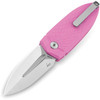 Bestech Ququ (BTKG57A2) 2.25" Sandvik 14C28N Satin Spear Point Plain Blade, Pink G-10 Handle
