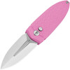 Bestech Ququ (BTKG57A2) 2.25" Sandvik 14C28N Satin Spear Point Plain Blade, Pink G-10 Handle