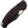 Kunwu Knives Django (KUNX707A1) 3.18" Elmax Black DLC Coated Clip Point Plain Blade, Red and Black Textured G-Mascus Handle