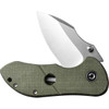 CIVIVI Knives Gordo (CIVC22018C2) 2.51" D2 Satin Drop Point Plain Blade, Olive Canvas Micarta Handle
