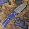 Medford Knife & Tool Slim Midi Frame Lock (MK201STD-02AN-TSCS-Q4)- 3.25" Tumbled CPM-S45VN Drop Point Blade, Brush Sponge MD Anodized Titanium Handle