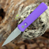 Pro-Tech Godson (720-PURP) 3.15" 154CM Bead Blasted Spear Point Plain Blade, Purple 60671-T6 Aluminum Handle