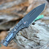 Medford Praetorian Slim Flipper - Frame Lock (MK2084VT-30PV-T2C2-Q4)- 3.25" Black PVD CPM-S45VN Tanto Point Plain Blade, PVD "Blue Laser Lights" Titanium Handle