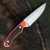 Buck Knives Alpha Guide Select (BU663ORS) 4.375" Stonewashed Drop Point Plain Blade, Black and Orange Glass Filled Nylon Handle with Versaflex, Black Polyester Sheath with Leather Accents