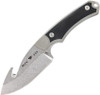 Buck Knives Alpha Hunter Select Guthook (BU664GYG) 3.75" 420HC Stonewashed Drop Point Plain Blade with Guthook, Black and Gray Glass Filled Nylon Handle with Versaflex, Black Polyester Sheath with Leather Accents