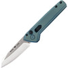 Buck Knives Deploy Auto (BU838BLS) 3.125" 154CM Satin Wharncliffe Plain Blade, Blue Cerakote Coated Aluminum Handle with Push Button Open