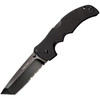 Cold Steel Recon 1 (CS27BTH) 4" CPM-S35VN Black DLC Coated Tanto Partially Serrated Blade, Black G-10 Handle