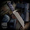 Halfbreed Blades Medium Infantry Knife (MIK-05P-K110-DE) - 6.69" K110 D2 Dark Earth Teflon Plain Tanto Blade, Dark Earth G10 Handles, Dark Earth Kydex Sheath