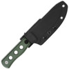 QSP Knife Canary (QS155C1) 4.25" Cr8Mo2VSi Stonewashed Drop Point Plain Blade, Green Micarta Handle, Black Kydex Belt Sheath