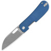 QSP Knife Variant PE (QS154C) 3" 14C28N Stonewashed Wharncliffe Plain Blade, Blue Micarta Handle