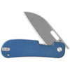 QSP Knife Variant PE (QS154C) 3" 14C28N Stonewashed Wharncliffe Plain Blade, Blue Micarta Handle
