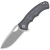 QSP Knife Gorilla (QS153A1) 3.375" 14C28N Stonewashed Drop Point Plain Blade, Black Canvas Micarta Handle