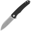 QSP Knife Otter (QS140C1) 2.7" 14C28N Stonewashed Drop Point Plain Blade, Black G-10 Handle