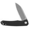 QSP Knife Otter (QS140C1) 2.7" 14C28N Stonewashed Drop Point Plain Blade, Black G-10 Handle