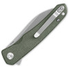 QSP Knife Otter (QS140E1) 2.7" 14C28N Stonewashed Drop Point Plain Blade, Green Canvas Micarta Handle