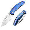 Artisan Cutlery Boa (ATZ1862GTDB) 3.12" CPM-S90V Mirror Polished Drop Point Plain Blade, Blue Timascus Handle
